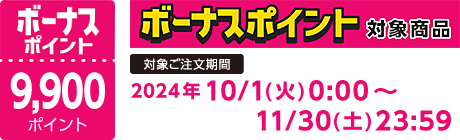 【2024/10/1～11/30】ボーナスポイント対象商品【9900ポイント】