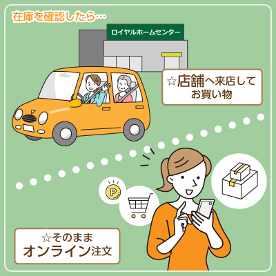 店舗へ来店またはロイモールで注文