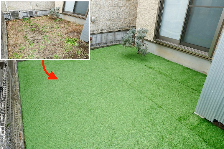 人工芝の敷き方