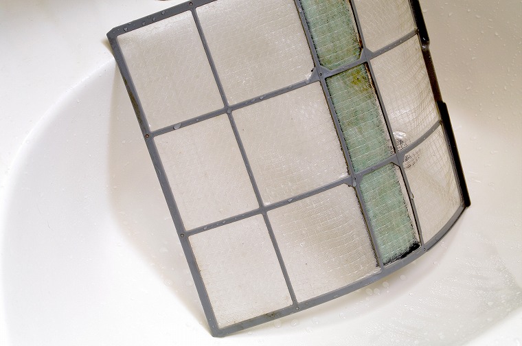 フィルターを乾かす様子