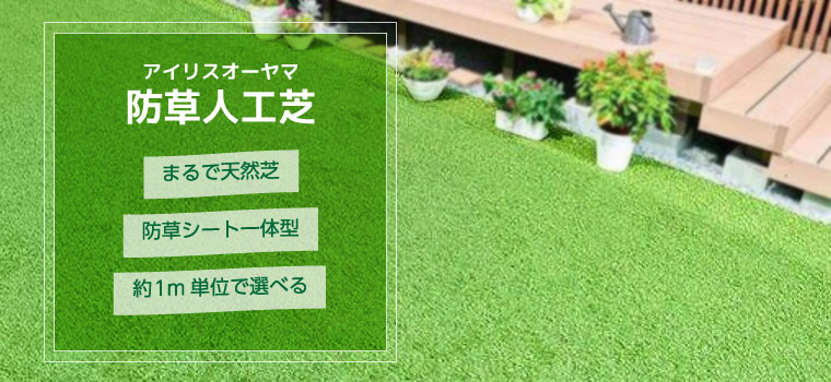 防草人工芝を敷いた明るいお庭
