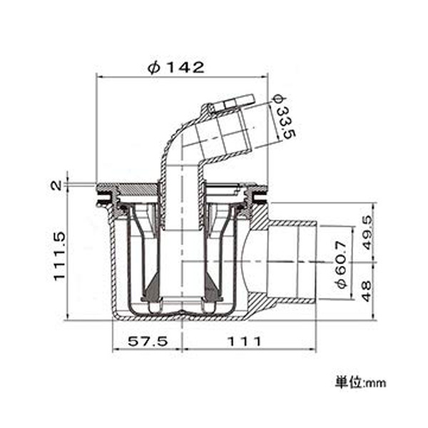 TOTO 鋳鉄製縦引排水トラップ BL品用 PJ2004B - 3
