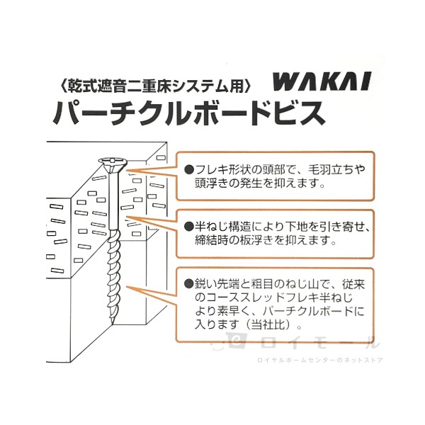 ＷＡＫＡＩ パーチクルボードビス フレキ ４１ｍｍ ５００本: 建築金物・家具金物・フック | ロイヤルホームセンター公式オンラインストア「ロイモール」