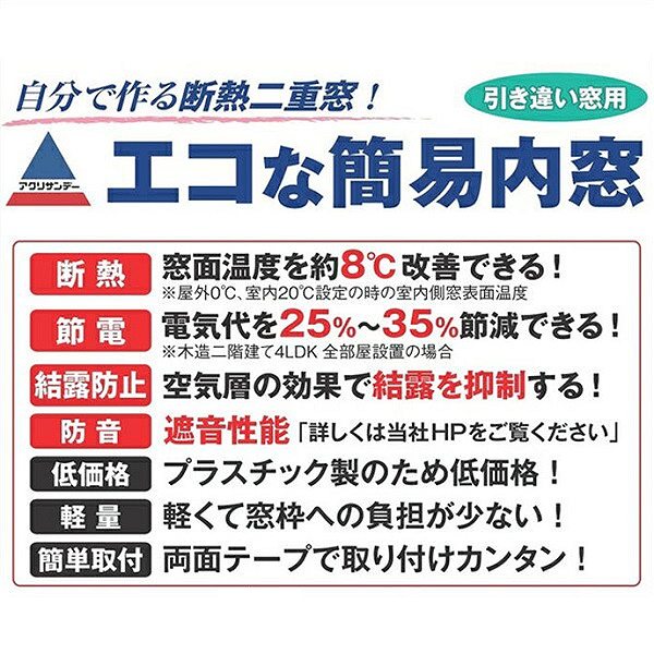 エコな簡易内窓キット Ｍサイズ 引違窓 W180×H90cm以内用 ブラウンの通販 | ロイヤルホームセンター公式ロイモール