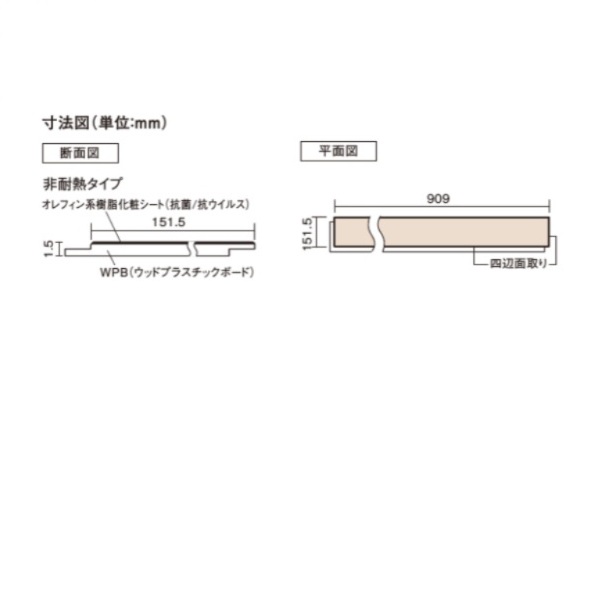 パナソニック リフォームフローリング USUI-TA ウスイータ 非耐熱タイプ チェリー柄 KERS1CY 24枚 チェリー柄 非耐熱タイプ(24枚入)