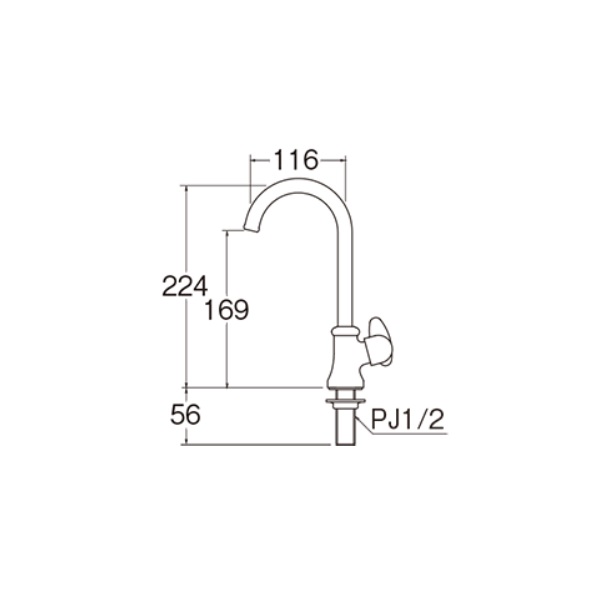 ＳＡＮＥＩ ミニセラ立形ツル首自在水栓 JA565-13の通販 | ロイヤル 