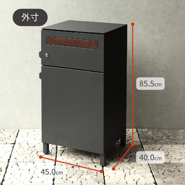 【メーカー直送限定】MOJYU 宅配ボックス付ポスト Gian(ジャン) グレージュ PBX-015 グレージュ 宅配1段タイプ