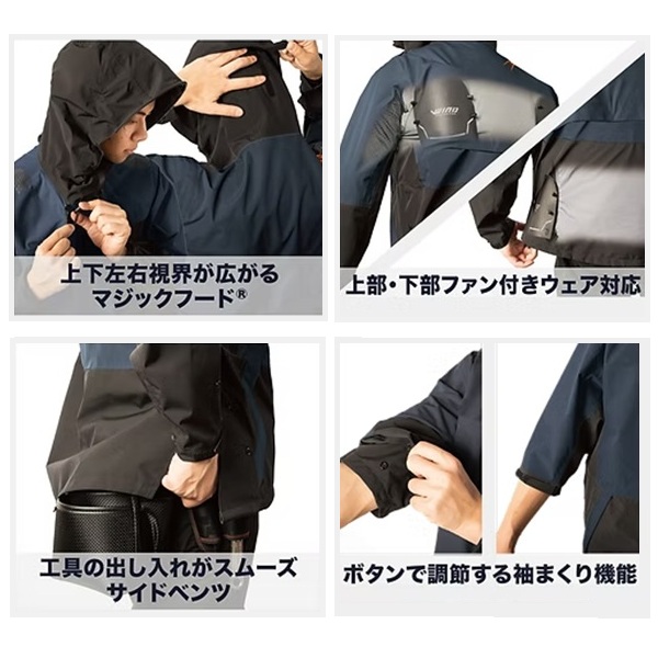 マック エアレインジャケット プロテクターセット グレー×ネイビー M
