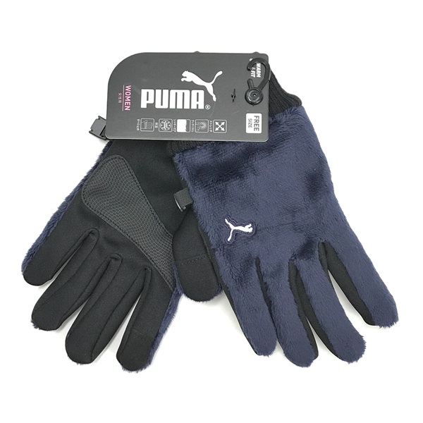 PUMA ボアグローブ 女性用 ネイビー