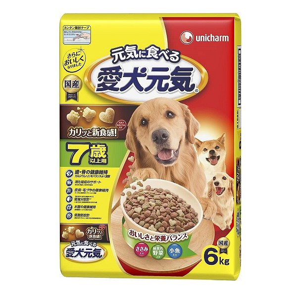 愛犬元気 7歳以上用 ささみ・緑黄色野菜・小魚入り 6kg