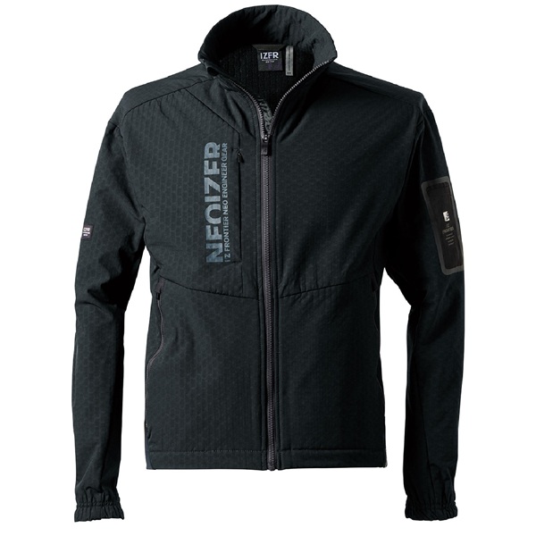 アイズフロンティア ♯8710 ライトウォームA.D. ストレッチワークジャケット ブラック L ウォームブラック L