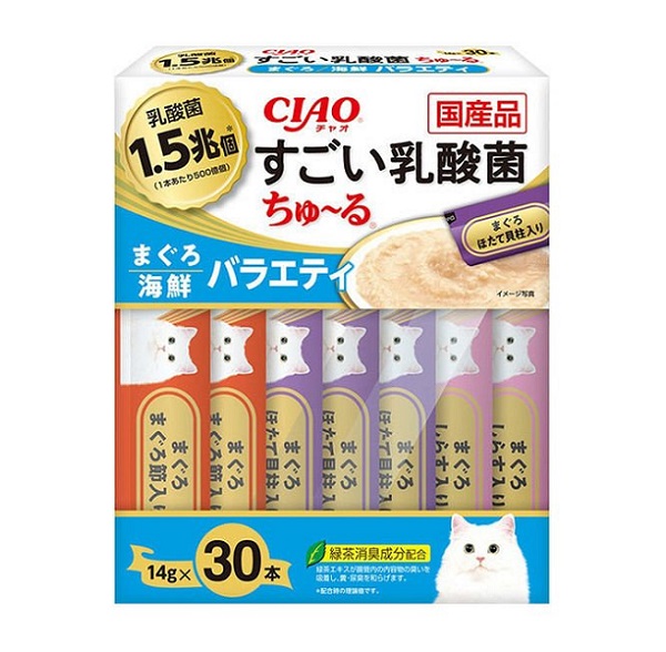 ＣＩＡＯ チャオ すごい乳酸菌 ちゅ～る まぐろ・海鮮バラエティ １４ｇ×３０本の通販 | ロイヤルホームセンター公式ロイモール