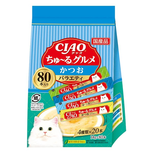 CIAO チャオ ちゅ~るグルメ かつおバラエティ 80本入り