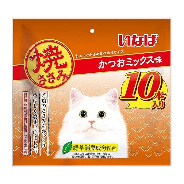 いなば 焼ささみ 猫用 かつおミックス味 １０本入(かつおミックス味