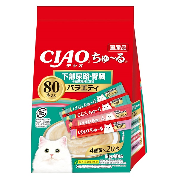 CIAO チャオ ちゅ~る 下部尿路・腎臓の健康に配慮バラエティ 80本