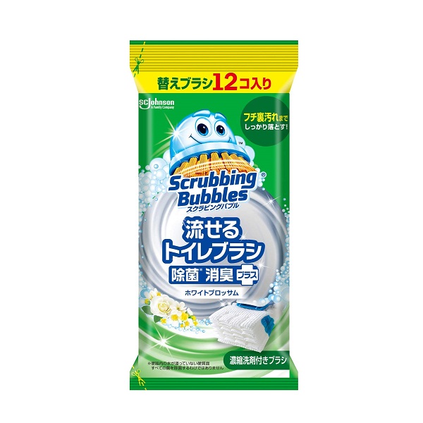 スクラビングバブル 流せるトイレブラシ 除菌消臭プラス ホワイトブロッサム 替えブラシ １２個入りの通販 | ロイヤルホームセンター公式ロイモール