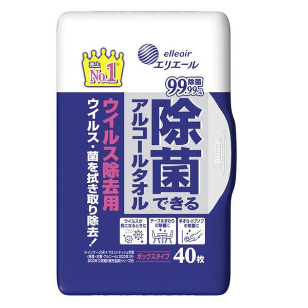 エリエール 除菌できる アルコールタオル ボックス ウィルス除去用 本体 ４０枚の通販 | ロイヤルホームセンター公式ロイモール