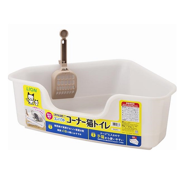 ニオイをとる砂専用 コンパクトコーナー猫トイレ: ペット用品 ...
