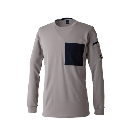 TS DESIGN 55353 ニッカーズドライワッフルロングスリーブTシャツ ベージュ L