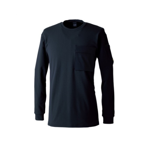 TS DESIGN 55353 ニッカーズドライワッフルロングスリーブTシャツ ブラック L