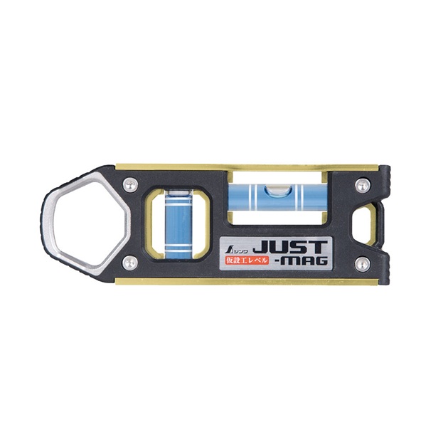 シンワ 仮設工レベル JUST-MAG 100mm ゴールド マグネット付