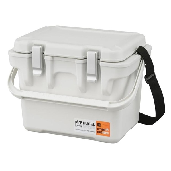 アイリス HUGEL 真空断熱クーラーボックス 15L アッシュホワイト VITC-15