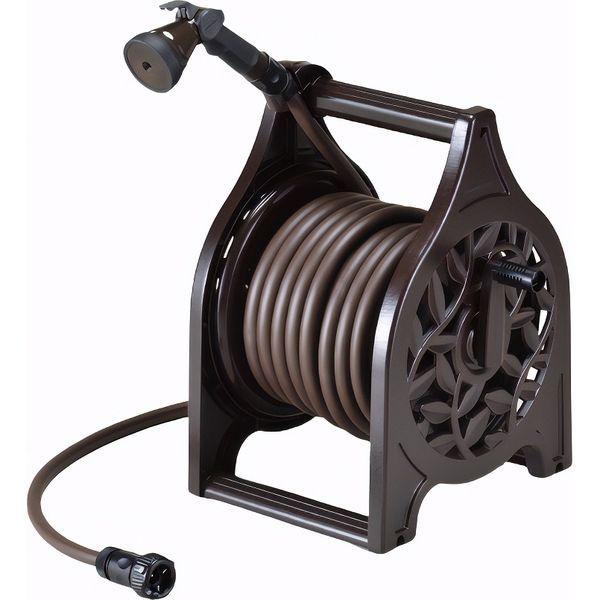 グリーンライフ アルミ鋳物 ホースリール Gフローラ ブラウン AR-20D 20m