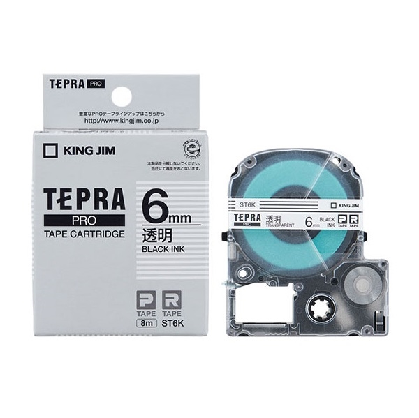 キングジム テプラ ＰＲＯ テープカートリッジ 透明ラベル 6mm ST6K