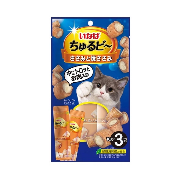 いなば ちゅるビ～ 猫用 ささみと焼ささみ ３袋入: ペット用品