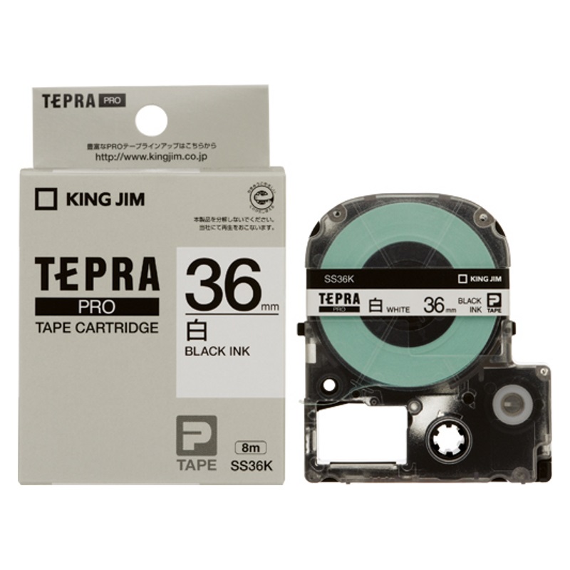 キングジム テプラ ＰＲＯ テープカートリッジ 白ラベル 36mm SS36K