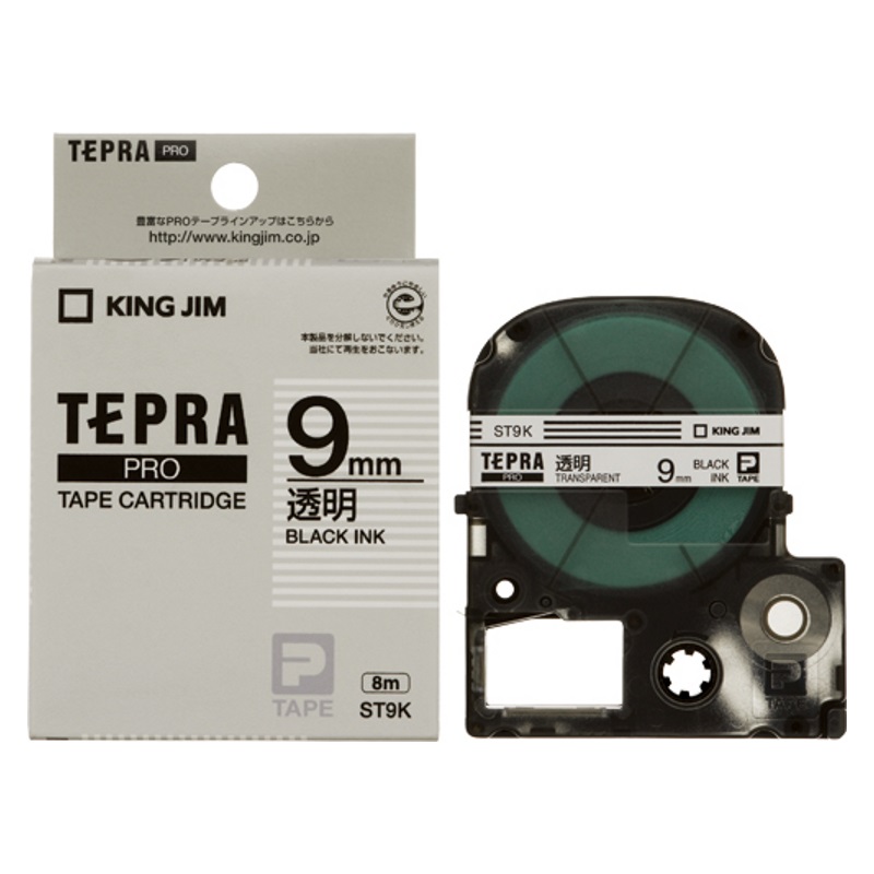 キングジム テプラ ＰＲＯ テープカートリッジ 透明ラベル 9mm ST9K