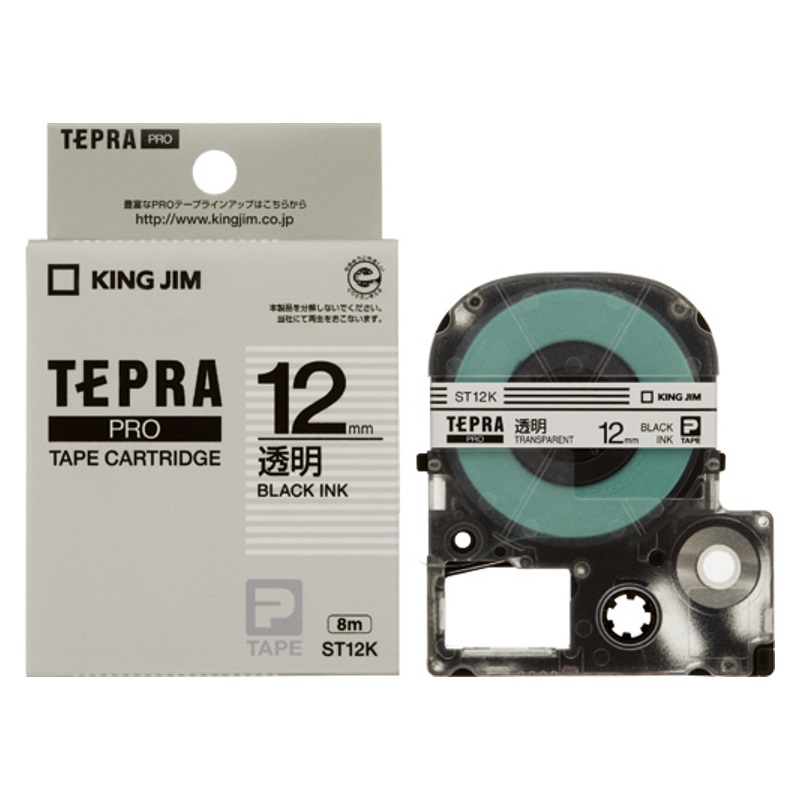 キングジム テプラ ＰＲＯ テープカートリッジ 透明ラベル 12mm ST12K