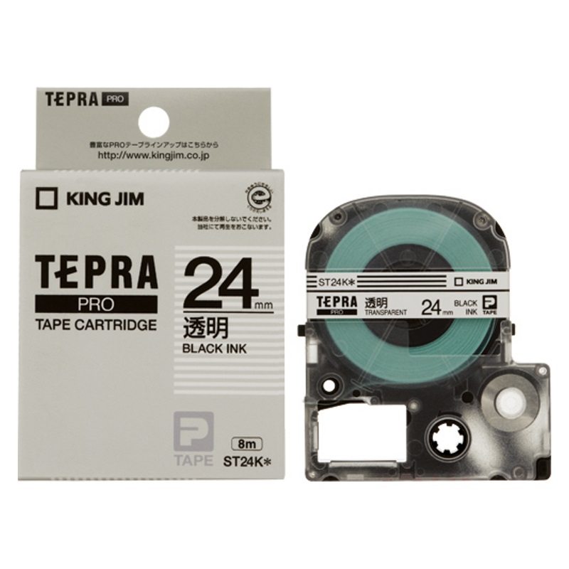 キングジム テプラ ＰＲＯ テープカートリッジ 透明ラベル 24mm ST24K