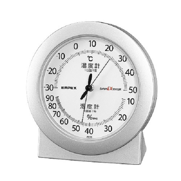 エンペックス　温湿度計　Ｅ×２７６７　スーパーＥ×高品質　シャインシルバー