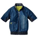 アイズフロンティア　#10215　フルハーネス対応 ユーロテイスト A.S. 半袖ジャケット　ネイビー　Ｌ