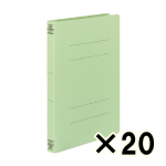 （ケース販売）コクヨ　フラットファイルＷ樹脂製とじ具　Ａ４縦　２５ｍｍとじ　緑　２０冊