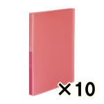 （ケース販売）コクヨ　グラッセル　クリヤーブック固定式　Ａ４－Ｓ　４０枚　コーラルピンク　１０冊