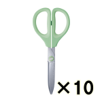 （ケース販売）コクヨ　サクサ　ハイブリッドアーチ刃ハサミ　グルーレス　刃渡り寸法６５ｍｍ　緑　１０個