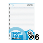 （ケース販売）コクヨ　ポジティ　ルーズリーフ　Ｂ５　Ｂ罫・６ｍｍ　２００枚　６冊