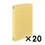 （ケース販売）コクヨ　フラットファイルＷ樹脂製とじ具　Ａ４縦　２５ｍｍとじ　黄　２０冊