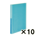 （ケース販売）コクヨ　グラッセル　クリヤーブック固定式　Ａ４－Ｓ　４０枚　ライトブルー　１０冊