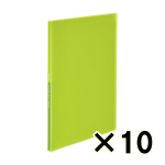 （ケース販売）コクヨ　グラッセル　クリヤーブック固定式　Ａ４－Ｓ　２０枚　ライトグリーン　１０冊