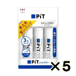 （ケース販売）トンボ　スティックのり　ピットハイパワーＮ　３本パック　５個（合計１５本）