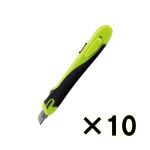 （ケース販売）コクヨ　フレーヌ　標準型安心構造カッターナイフ　黄緑　１０個