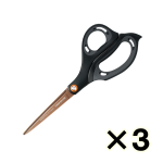 （ケース販売）コクヨ　エアロフィット・スペリオ　ハサミ　チタン・グルーレス　刃渡り寸法８７ｍｍ　ブラック　３個