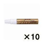 （ケース販売）コクヨ　三菱鉛筆　ペイントマーカー　太字角芯　金　１０本