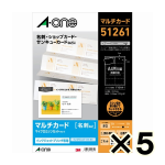 （ケース販売）エーワン　マルチカード　インクジェットプリンタ専用紙　白無地　厚口タイプ　Ａ４サイズ　１０面　名刺サイズ　１０シート　５１２６１　５個