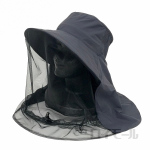 カイテック　冷感調温　婦人　フードハット　メッシュ　チャコールグレー