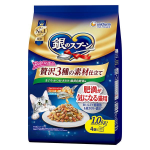 銀のスプーン 贅沢3種の素材仕立て 肥満が気になる猫用 まぐろ・かつお・ささみ・緑黄色野菜味 1.0kg