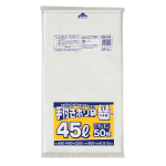 手付きポリ袋マチ付き　白半透明　４５Ｌ　５０枚